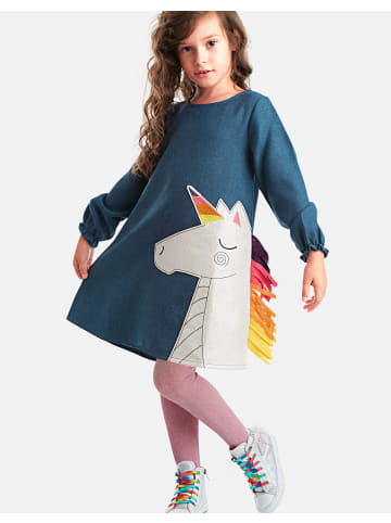 Denokids Kleid Colorful Unicorn in Dark Blue