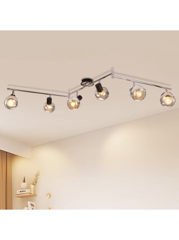 ZMH Deckenleuchte in Rauchgrau 6-flammige E14 Glas Modern Flurlampe