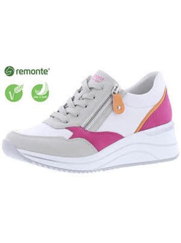 remonte Schnürschuhe in hellgrau/weiss/magenta