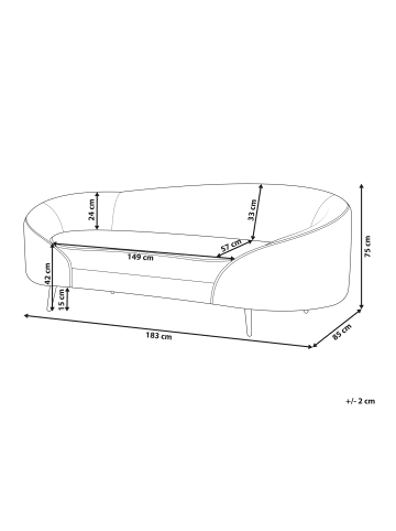 Beliani 3-Sitzer Sofa SAVAR in Grün/Gold - (W) 183 x (H) 75 x (L) 85 cm