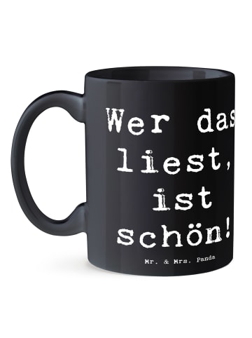 Mr. & Mrs. Panda Tasse Freude Schön mit Spruch in Schwarz