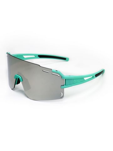 YEAZ SUNCRUISE Sport-Sonnenbrille Pink in grün / silber
