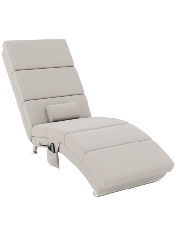 HOMCOM Massagesessel-56L x 168B x 84Hcm-Cremeweiß