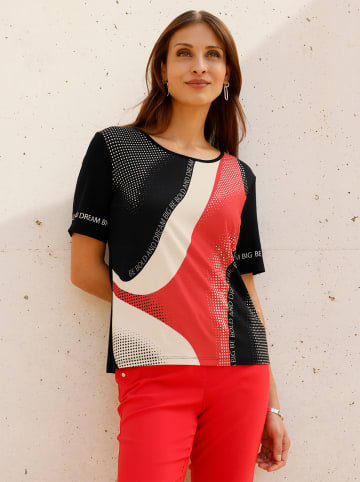 WITT WEIDEN Kurzarmshirt in erdbeere-schwarz-bedruckt