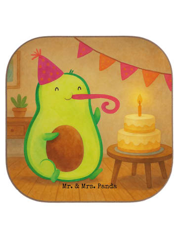 Mr. & Mrs. Panda Untersetzer Glas Avocado Geburtstag Design ohne... in Weiß