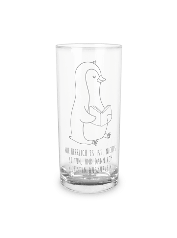 Mr. & Mrs. Panda Wasserglas Pinguin Buch mit Spruch in Transparent