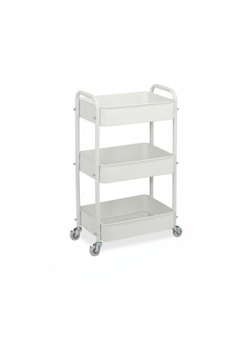 relaxdays Rollwagen in Weiß - (B)43,5 x (H)71,5 x (T)29,5 cm
