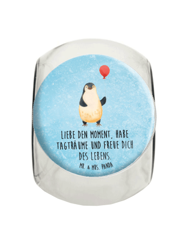 Mr. & Mrs. Panda Bonbonglas Pinguin Luftballon mit Spruch in Eisblau