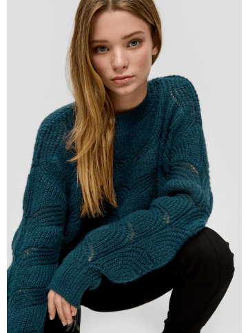 QS Strickpullover langarm in Petrol