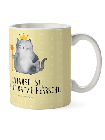 Mr. & Mrs. Panda Kinderpott Katze König mit Spruch in Gelb Pastell