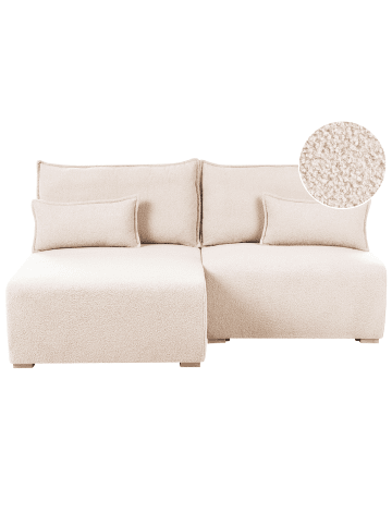 Beliani Modulsofa NERBO in Beige/Braun - (W) 200 x (H) 97 x (L) 154 cm