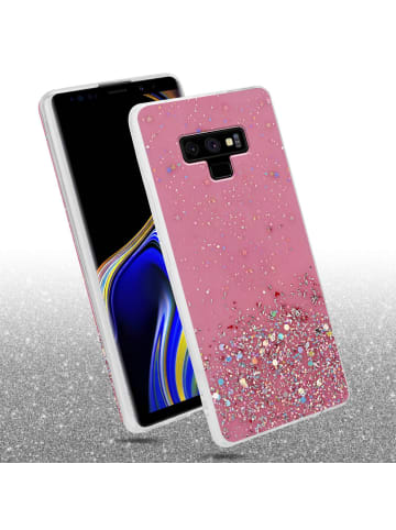 cadorabo Hülle für Samsung Galaxy NOTE 9 Glitter in Rosa mit Glitter