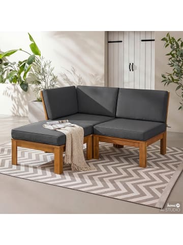 home24 Loungegruppe LEXI 3-teilig in Anthrazit