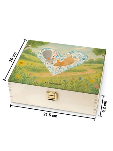 Mr. & Mrs. Panda Teebox Holz Mäuse Herz Design ohne Spruch in Weiß