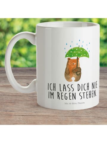 Mr. & Mrs. Panda Kindertasse Bär Regenschirm mit Spruch in Weiß