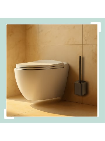 relaxdays Toilettenbürste in Schwarz - (B)9,5 x (H)40 x (T)10 cm