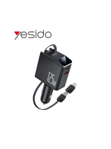 Yes i do Yesido Autoladeadapter Y71 125W Schnellladung 4in1 LED + C+iP Kabel