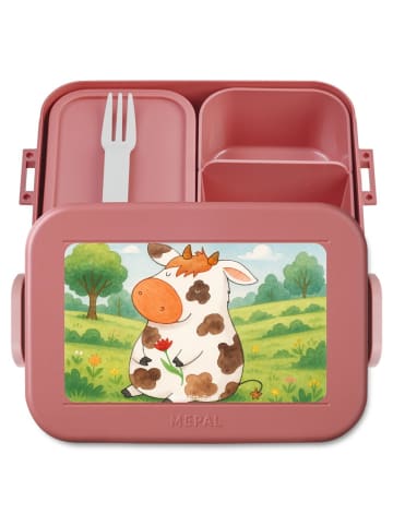 Mr. & Mrs. Panda Snackbox Kuh Design ohne Spruch in Rot Pastell