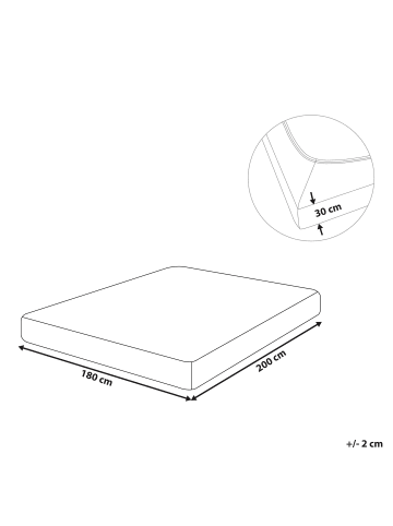 Beliani Bettlaken JANBU in Grün - (W) 180 x (H) 30 x (L) 200 cm