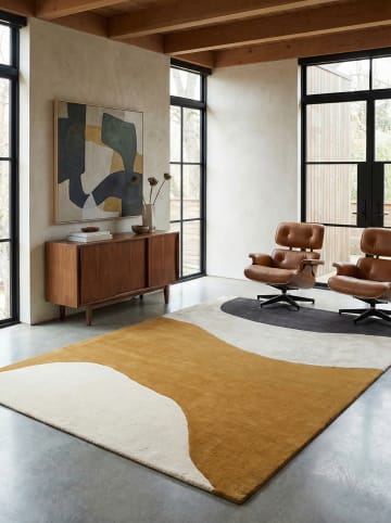 KADIMA DESIGN Teppich Wolle Handgetuftet, Modernes Kunstmotiv, Wohnzimmer