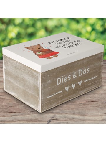 Mr. & Mrs. Panda Truhe Bären Taufe mit Spruch in Weiß