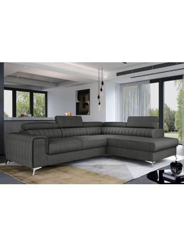 MF Design Lauryn Recamiere Rechts in Anthrazit -  (L) 205 x (B) 278 x (H) 92 cm