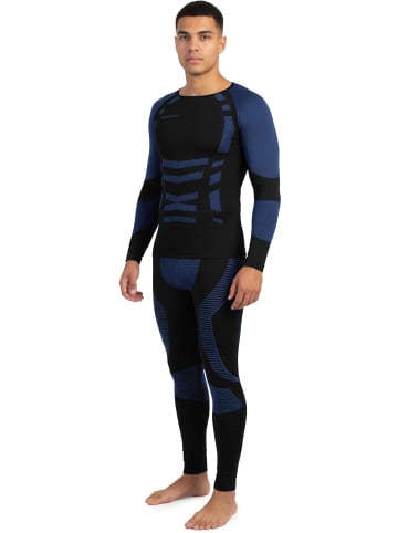 normani 2x Herren Thermo Langarmshirt in Blau/Schwarz