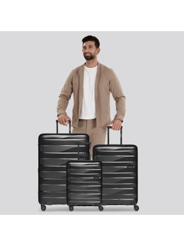 Bergpfeil Travel 4-Rollen Kofferset 3-tlg. mit Dehnfalte in black night metallic