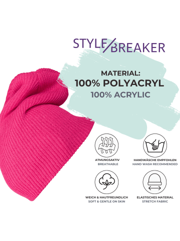styleBREAKER Feinstrick Beanie Mütze in Petrol