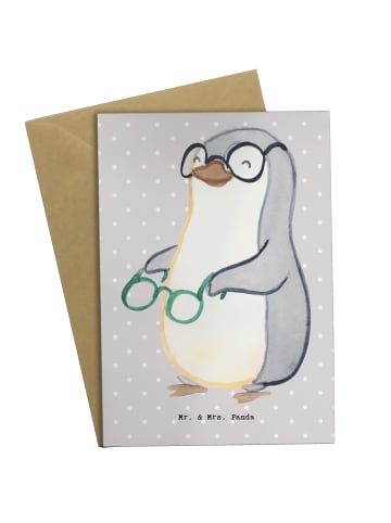 Mr. & Mrs. Panda valentinstagskarte Augenoptiker Herz ohne Spruch in Grau Pastell