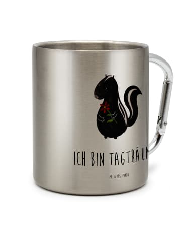 Mr. & Mrs. Panda Isolierbecher Stinktier Blume mit Spruch in Silber