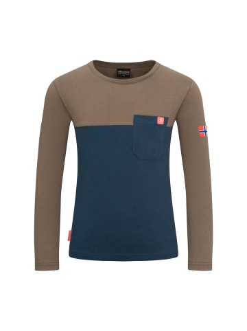 Trollkids Longsleeve "Bergen" in Mokkabraun/Dunkelblau