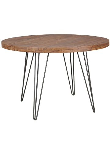 KADIMA DESIGN Runder Massivholz-Esszimmertisch, Landhausstil, 120 cm Durchmesser