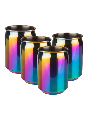 APS Cocktailbecher 4er Set "COOL" in Regenbogen-Look  Ø 7,5 cm, H: 10,5 cm 