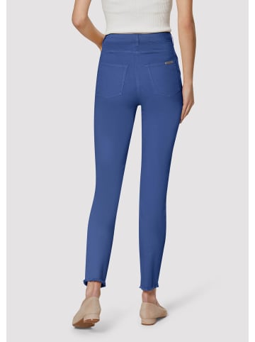 MADELEINE Mid Waist Skinny-Hose mit Fransen in royalblau