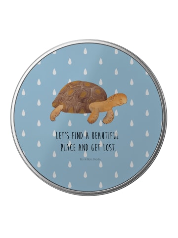 Mr. & Mrs. Panda Kaffeedose Schildkröte MHerzieren mit Spruch in Blau Pastell