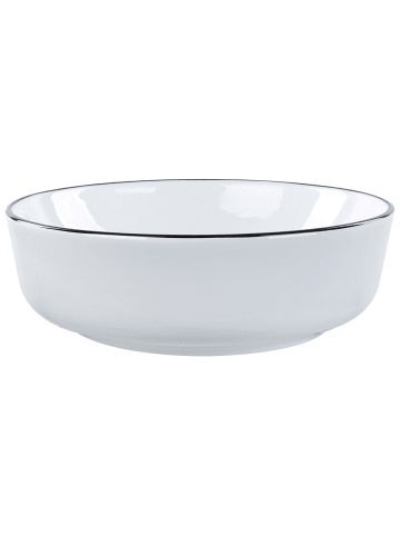 Beliani Waschbecken XERT in Weiß/Schwarz - (W) 42 x (H) 14 x (L) 42 cm