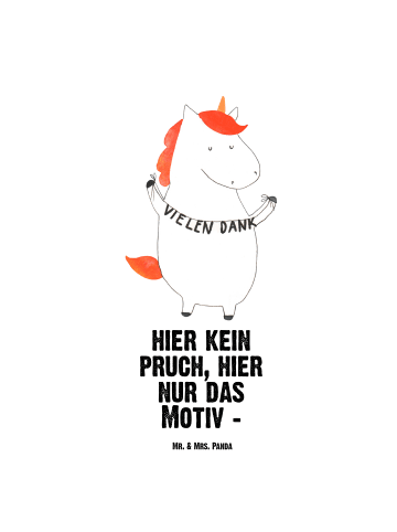 Mr. & Mrs. Panda Trinkflasche Einhorn Dankeschön mit Spruch in Weiß