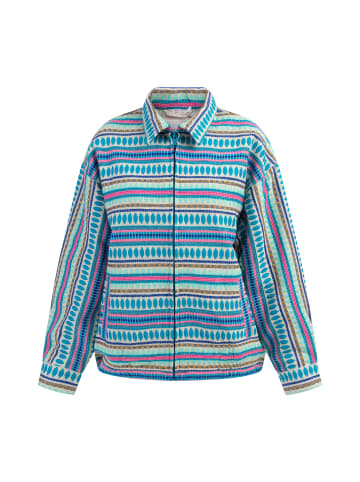 IZIA Damen Oversize Bomberjacke in Mehrfarbig Blau
