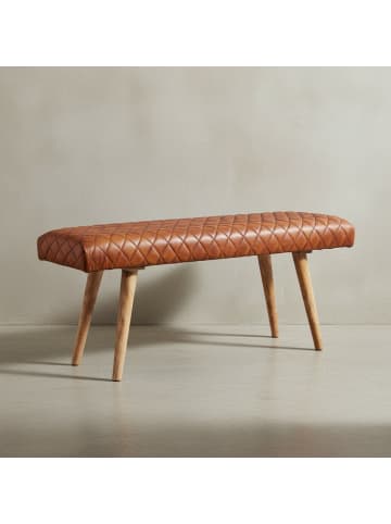 KADIMA DESIGN Sitzbank | Echtleder/Holz, 115x53x38cm, Flur, Design
