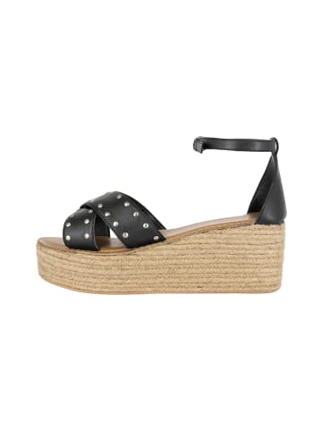 DreiMaster Damen Sandale Mit Keilabsatz in Schwarz