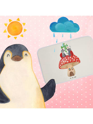 Mr. & Mrs. Panda Duschvorleger Marienkäfer Fliegenpilz ohne Spruch in Weiß