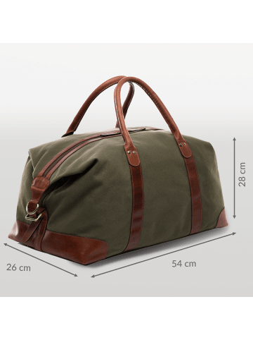 SID & VAIN Reisetasche echt Leder Weekender groß | Ledertasche LENNOX in blau
