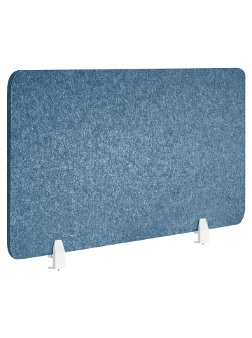 Beliani Schreibtischtrennwand SPLIT in Blau - (W) 120 x (H) 50 x (L) 1 cm
