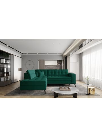 MF Design Lenny Recamiere Links in Flaschengrün -  (L) 210 x (B) 260 x (H) 93 cm