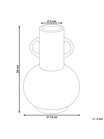 Beliani Blumenvase PEREA in Schwarz - (W) 14 x (H) 26 x (L) 14 cm