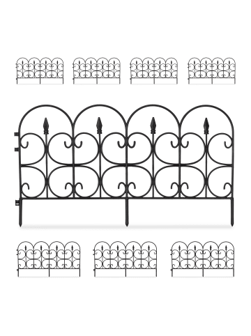 relaxdays 16 x Beeteinfassung in Schwarz - (B)68 x (H)38 cm