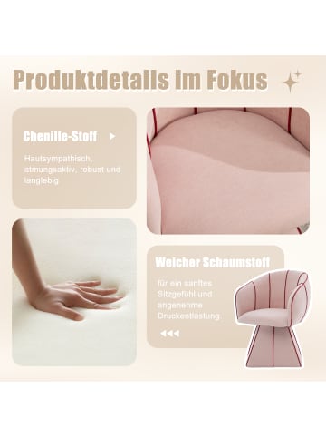 ABRIHOME Drehstuhl in Rosa Chenille mit Hoher Rückenlehne Ergonomisch