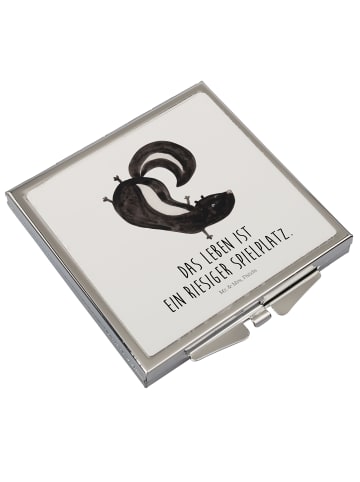 Mr. & Mrs. Panda Handtaschenspiegel quadratisch Stinktier Handst... in Weiß