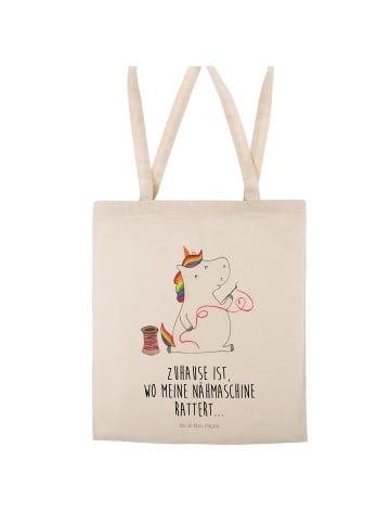 Mr. & Mrs. Panda Laptoptasche Einhorn Näherin mit Spruch in Creme